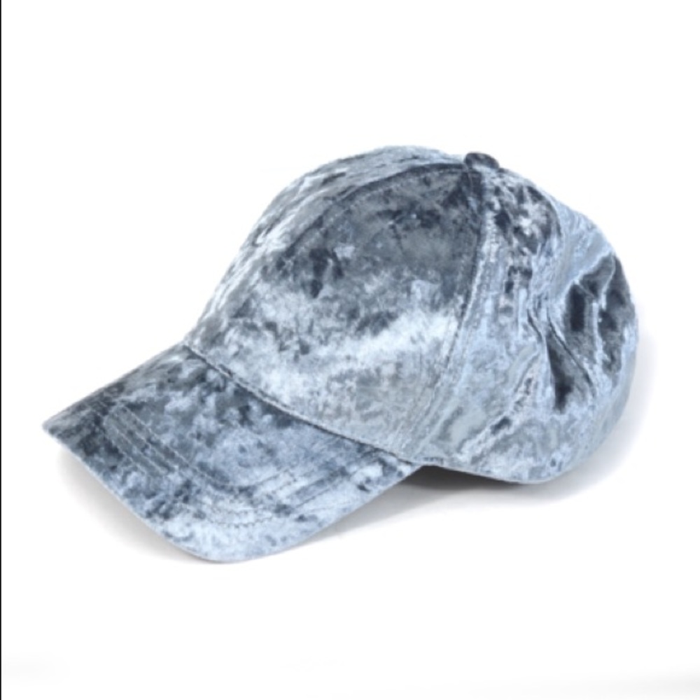 Light Blue Crushed Velvet Dad Hat